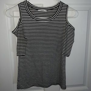 Black and white striped top